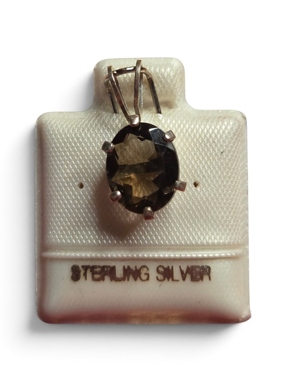 Genuine Smokey Quartz Sterling Silver Pendant